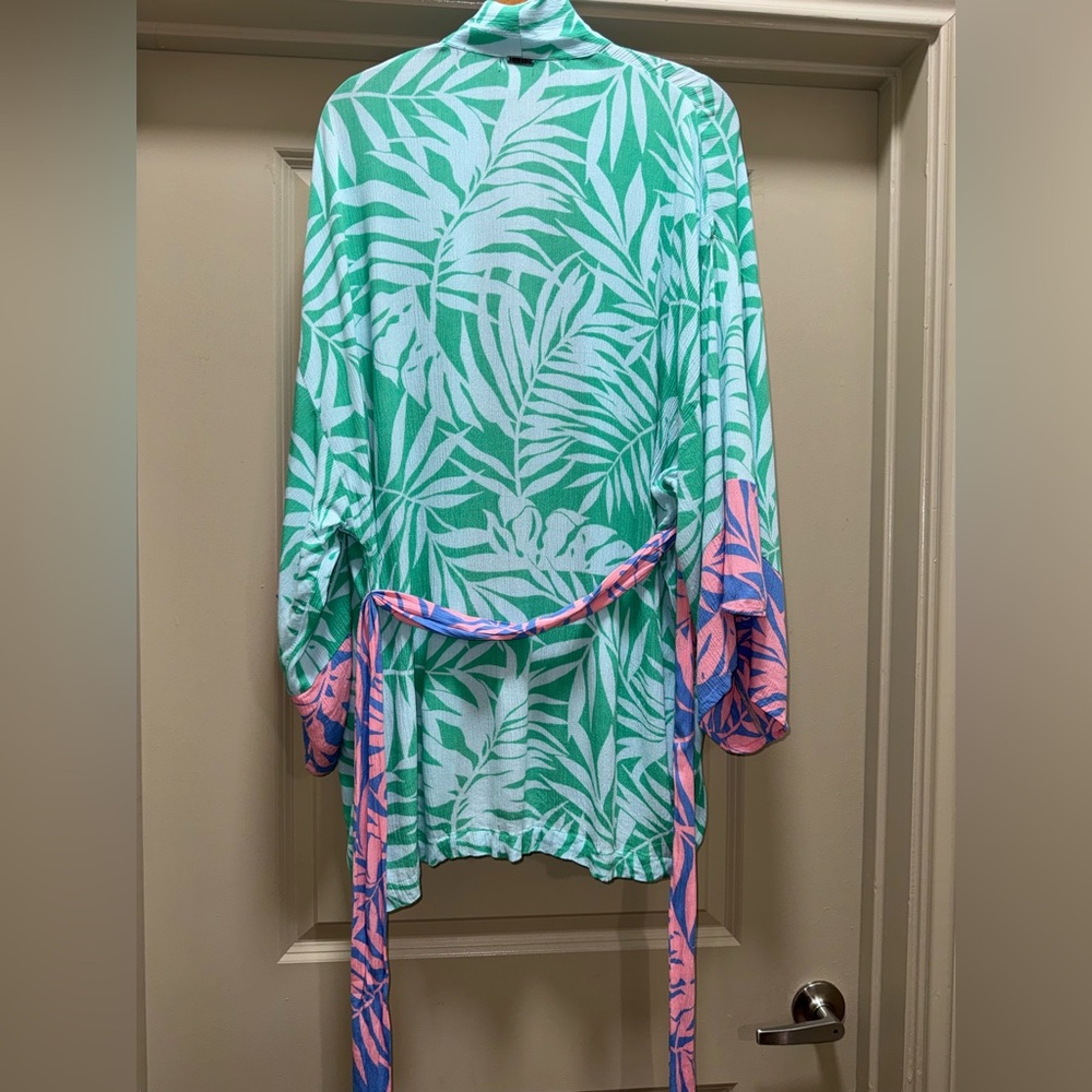 Billabong Loveland Tropical Green Kimono Cover-Up for Women size Small - Picture 6 of 13